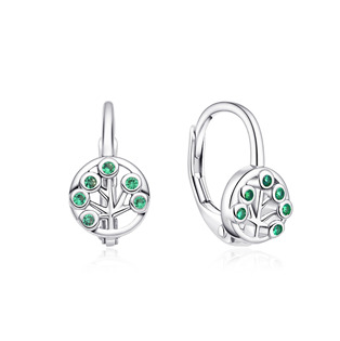 Stříbrné náušnice na klapku - strom života