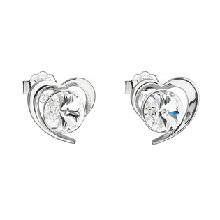 Stříbrné náušnice pecka s krystaly Swarovski