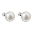 Dámské stříbrné náušnice s pravou perlou