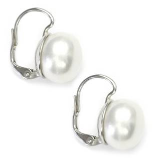 Stříbrné náušnice přírodní perly 10 mm 
