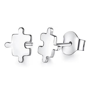 Stříbrné náušnice puzzle