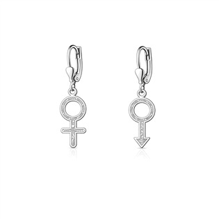 Stříbrné náušnice s genderovými symboly