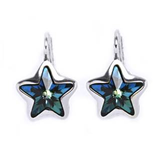 Stříbrné náušnice s hvězdami Crystals from SWAROVSKI®, Bermuda Blue