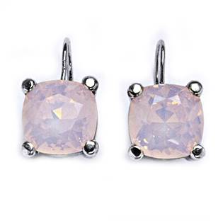 Stříbrné náušnice s kameny Crystals from Swarovski®, barva: ROSE WATER OPAL