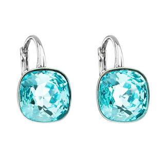 Stříbrné náušnice s kameny Crystals from Swarovski® Light Turquoise
