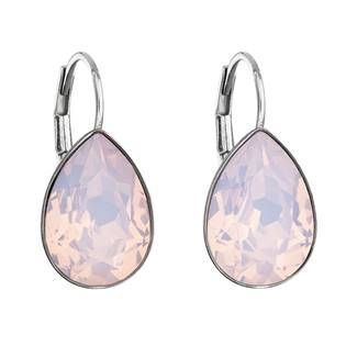 Stříbrné náušnice s kapky s kameny Crystals from Swarovski® Rose Water Opal