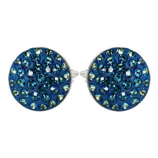 Stříbrné náušnice s krystaly Crystals from Swarovski®, BERMUDA BLUE