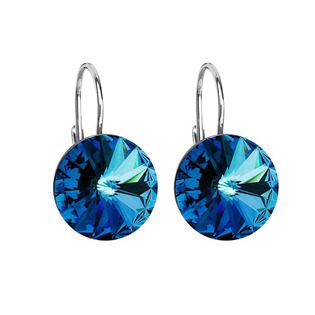Stříbrné náušnice s krystaly Crystals from Swarovski® Bermuda Blue