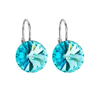 Stříbrné náušnice s krystaly Crystals from Swarovski® Light Turquoise