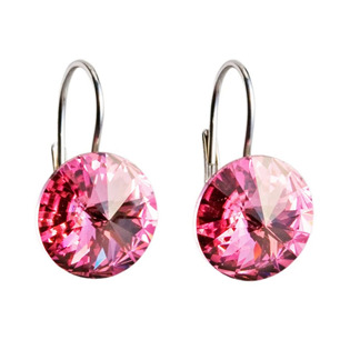 Stříbrné náušnice s krystaly Crystals from Swarovski® Rose
