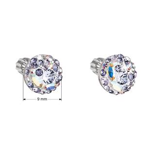 Stříbrné náušnice s krystaly Crystals from Swarovski®, Violet