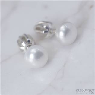 Stříbrné náušnice s perlami 5 mm