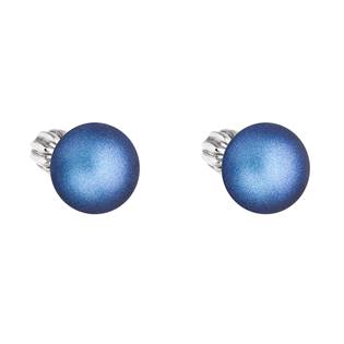 Stříbrné náušnice s perličkami Crystals from Swarovski®, DARK BLUE