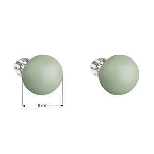 Stříbrné náušnice s perličkami Crystals from Swarovski®, PASTEL GREEN