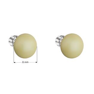 Stříbrné náušnice s perličkami Crystals from Swarovski®, PASTEL YELLOW
