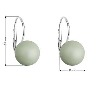 Stříbrné náušnice s perlou Crystals from Swarovski® Pastel Green