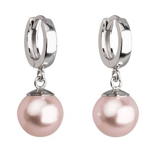 Stříbrné náušnice s perlou Crystals from Swarovski® Rosaline