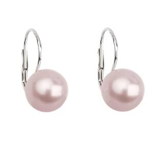 Stříbrné náušnice s perlou Crystals from Swarovski® Rosaline