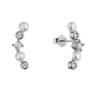 Stříbrné náušnice s říčními perlami