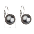 Stříbrné perlové náušnice šedá perla