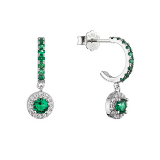 Stříbrné náušnice se zelenými zirkony