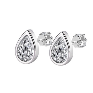 Stříbrné náušnice slzičky se zirkony