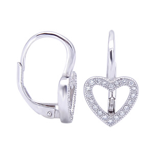 Stříbrné náušnice srdce