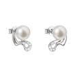 Stříbrné perlové náušnice s bílou říšní perlou