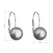 stříbrné perlové náušnice šedé perly rozměry