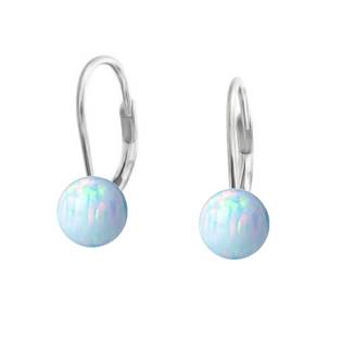 Stříbrné opálové náušnice - 6 mm