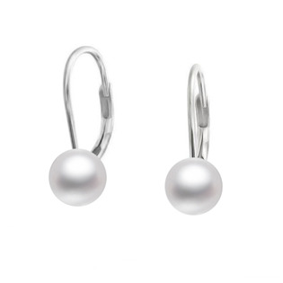 Stříbrné perlové náušnice - bílé perly 6 mm