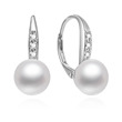 Stříbrné perlové náušnice s pravé perly s přírodní perlou