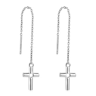 Stříbrné provlékací náušnice křížky