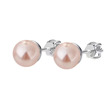 Stříbrné perlové náušnice růžové perličky 