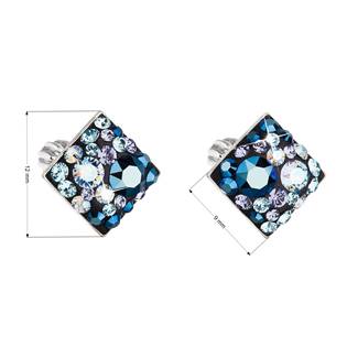 Stříbrné šroubovací náušnice s krystaly Crystals from Swarovski®,  Blue Style