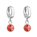 Stříbrné visací náušnice s krystalem Crystals from Swarovski® Padparadscha Orange