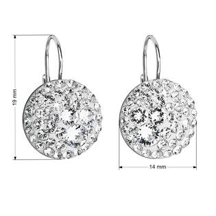 Stříbrné závěsné náušnice s krystaly Crystals from Swarovski®, Crystal