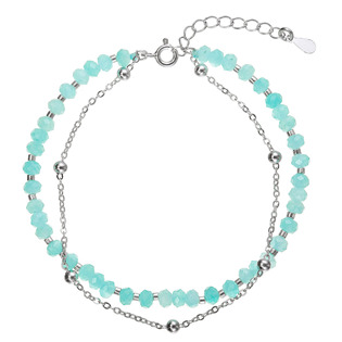 Stříbrný dvojitý náramek s amazonity