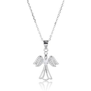 Střibrný náhrdelník - andílek se zirkony