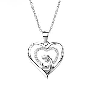 Stříbrný náhrdelník - srdce s panenkou Marií