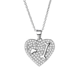 Stříbrný náhrdelník - srdce s tlapičkou