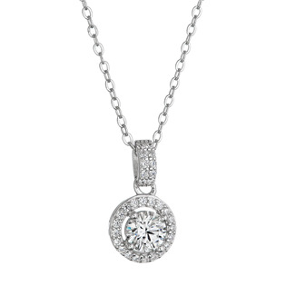 Stříbrný náhrdelník AURORA moissanite