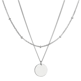 Stříbrný náhrdelník dvouřadý s placičkou