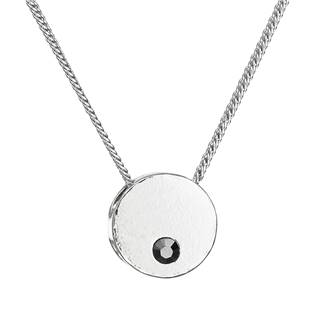 Stříbrný náhrdelník kolečko s Crystals from Swarovski® Hematite