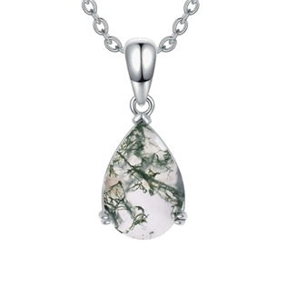 Stříbrný náhrdelník mechový achát