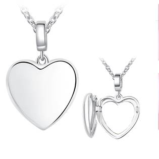 Stříbrný náhrdelník medailon srdce