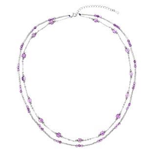 Stříbrný náhrdelník s ametysty