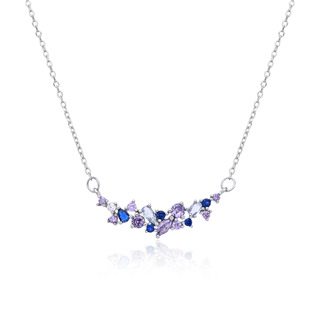 Střibrný náhrdelník s barevnými kameny