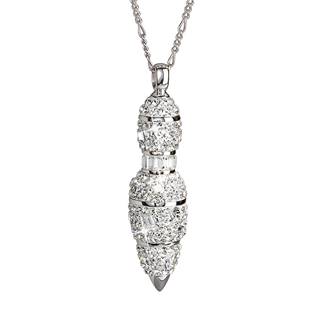 Stříbrný náhrdelník s krystaly bílý 
