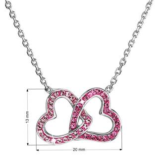 Stříbrný náhrdelník s krystaly Crystals from Swarovski® Pink